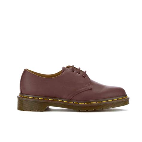 Dr Martens Womens 1461 3 Eye Virginia Leather Shoes Cherry Red Womens Footwear