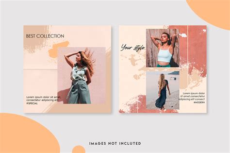 7 Clothing Store Instagram Post Template Set On Yellow Images Creative