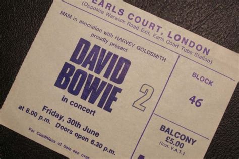 David Bowie 1978 Ticket Earls Court Sold The Jensen Museum