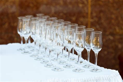 Glasses In A Row At A Buffet Table Stock Image Image Of White Wine 102423645