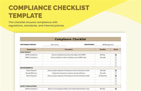 Compliance Checklist Template 14 Free Excel Pdf Word Document