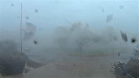 Security Camera Footage Shows Houston Area Tornado Debris Flying