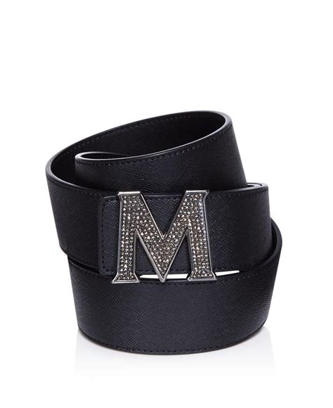 Mcm Canvas Claus Jeweled Belt In Black For Men Lyst