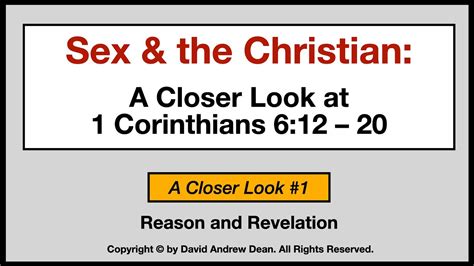 Sex And The Christian 1 Corinthians 612 20 A Closer Look 1 Youtube