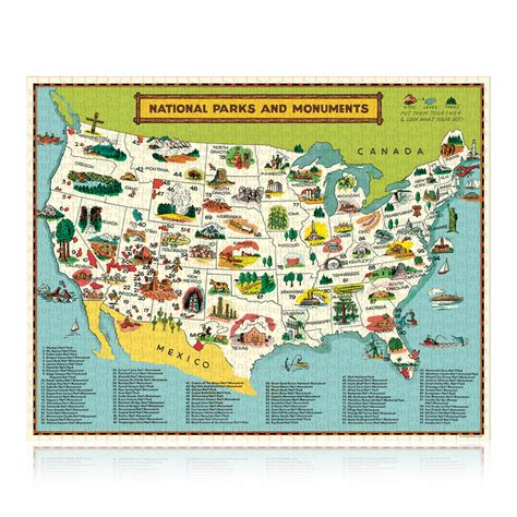 Vintage National Parks Map 1000 Piece Jigsaw Puzzle