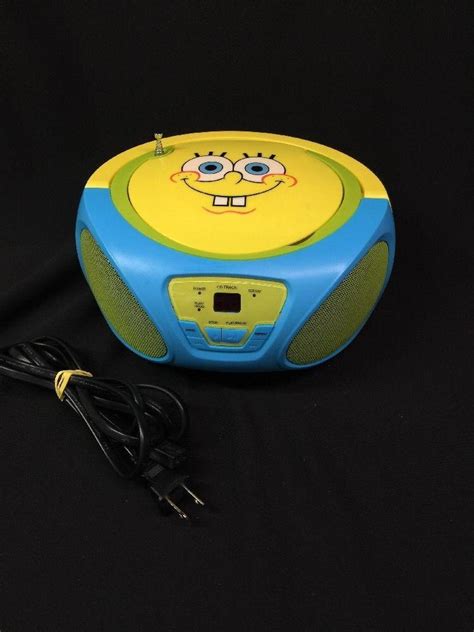 Spongebob Squarepants Cd Boombox With Amfm Radio Music Portable Player