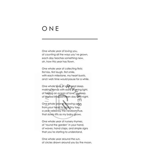 One Year Old Printable Poem Etsy