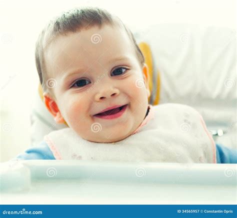 Smiling Baby Boy Stock Image Image Of Blue Portrait 34565957