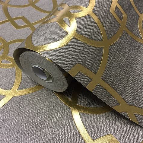 Filter your choice of wallpaper according to colour, pattern etc. Precious Silks Marrakech Warm Gold / Grey | Muriva