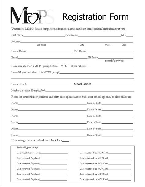 Registration Forms Template Free Charlotte Clergy Coalition Free Printable Membership Forms