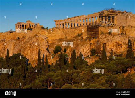 Dusk General View Of The Parthenon And Ancient Acropolis Of Athens