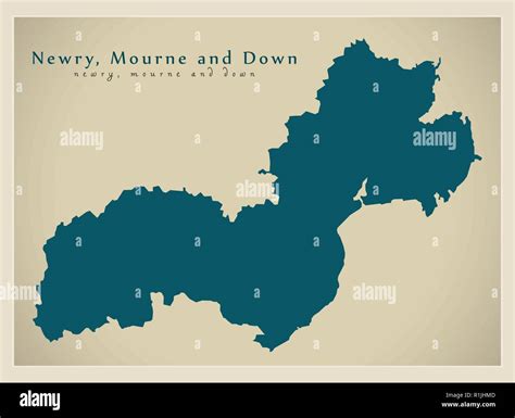 Newry Mourne And Down District Map Of Northern Ireland Stock Vector
