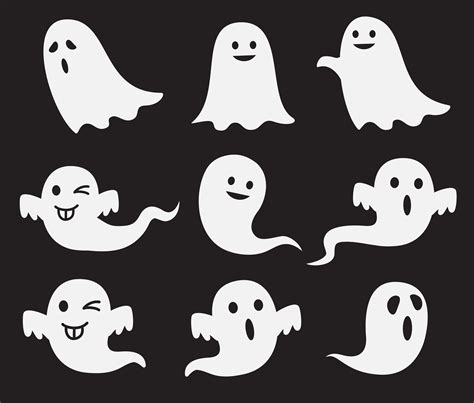 Cute Ghosts Silhouette Vector Png Cute Ghost Spooky Silhouette Black