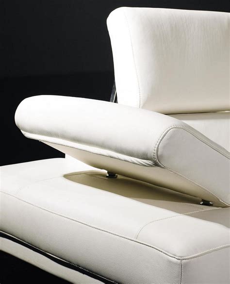 T60 White Bonded Leather Sectional Sofa Set Black Design Co