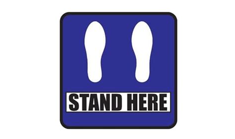 12 Stand Here Floor Sign Purple Conveyer And Caster