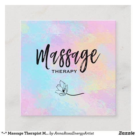 Massage Therapist Massage Therapy Floral Square Business Card Zazzle Massage Therapy