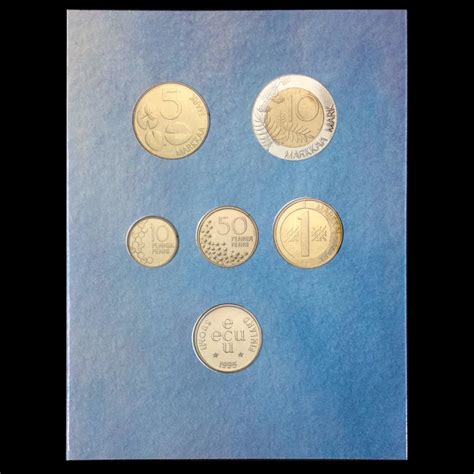 Set 6pcs Finland Coins Set Old Edition Eu European 100 Real And