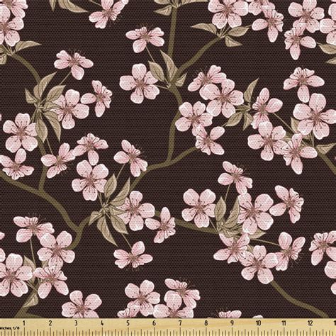 Cherry Blossom Upholstery Fabric By The Yard Japanese Culture Garden