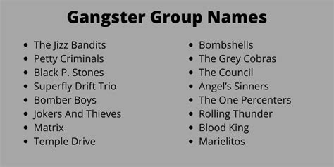 399 Cool Gangster Group Names Ideas And Suggestions