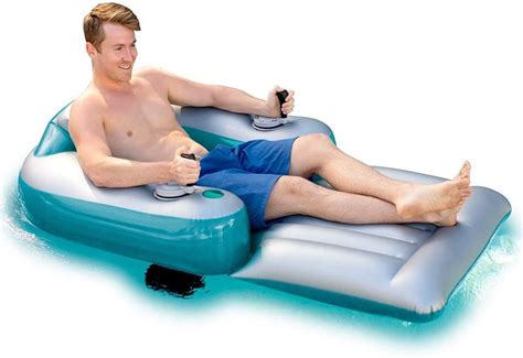 Motorized lounge chair pool float. Poolcandy Splash Runner Motorized Inflatable Swimming Pool Lounger - Fun Cool Powered Float for ...