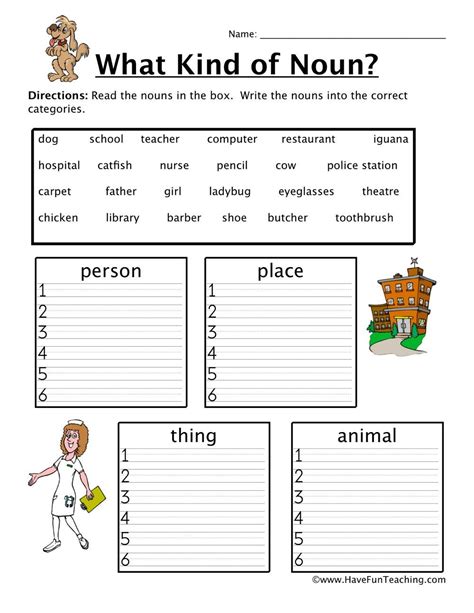 Free Printable Noun Worksheets For Grade 2
