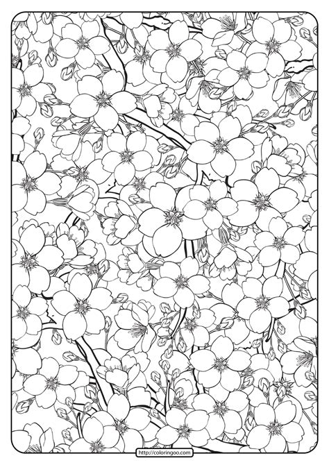 Free Printable Flower Pattern Coloring Page 04