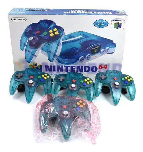 Consola Nintendo Azul Blanco Clear Controles En Caja Cuotas Sin Inter S