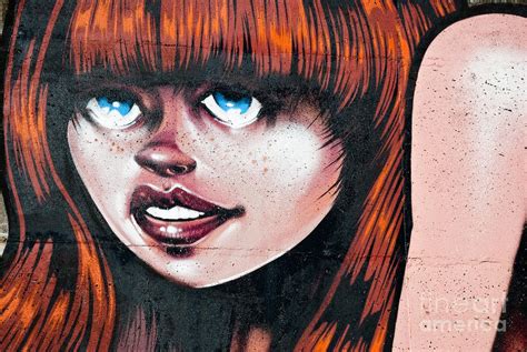 Red Hair Blue Eyes Graffiti Girl Painting By Yurix Sardinelly Pixels