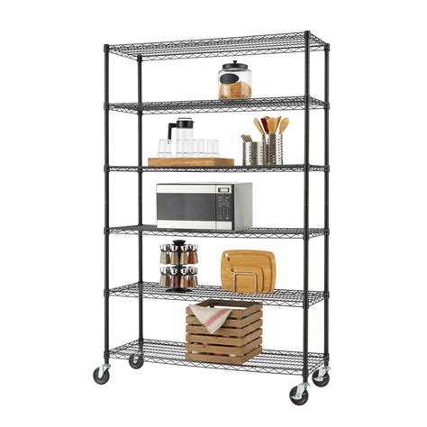 Atlantic rack's ironman brand of steel shelving offers 15 sizes of shelves, 4 post heights, and 3 gauges allowing you to choose the optimal shelving unit for. TRINITY 77 in. H x 48 in. W x 18 in. D 6-Tier NSF Wire ...