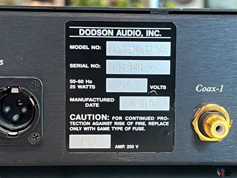 Dodson Audio Da217 Mk2d Dac In Mint Condition Photo 4338317 Us Audio