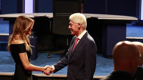At Previous Debates Melania Trump And Bill Clinton Shook Hands Not