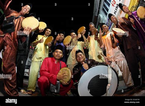 Sarawak Local Chorus With Traditional Instrument Gendang Stock Photo