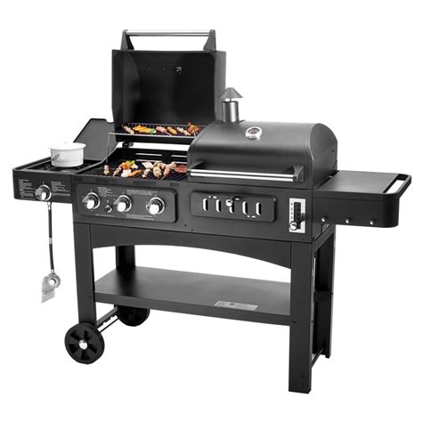 Flame Safety Commercial Kitchen Equipments Dual Fuel Gas Charcoal Bbq