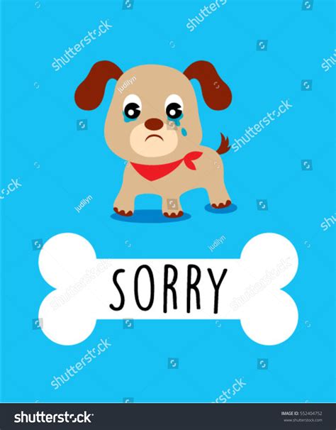 Cute Puppy Sorry Apology Card Stock Vector Royalty Free 552404752