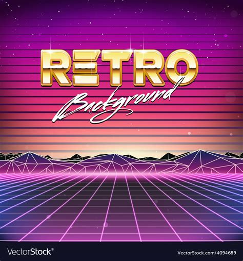 80s Retro Futurism Sci Fi Background Royalty Free Vector