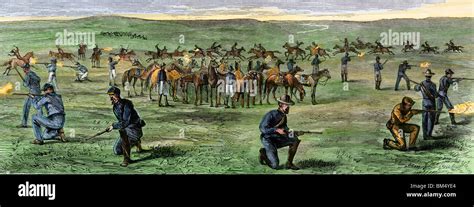 Sioux Attack On A Company Of Custers Seventh Cavalry On The Great