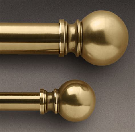 Antique Brass Ball Finial And Rod Set Antique Brass
