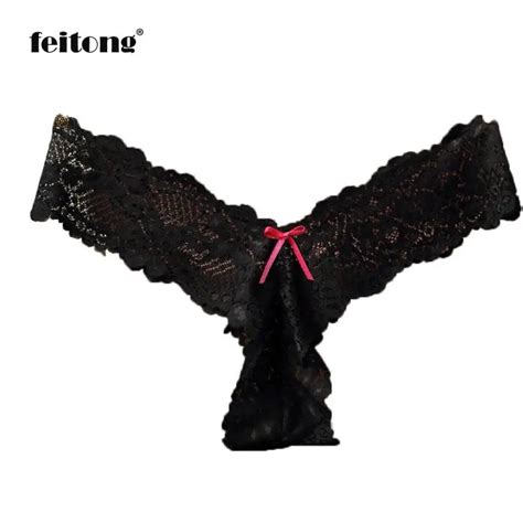 Fashion Women Lace Lace Thong Low Waist V String Briefs G String Underwear Sous Vetement Femmep