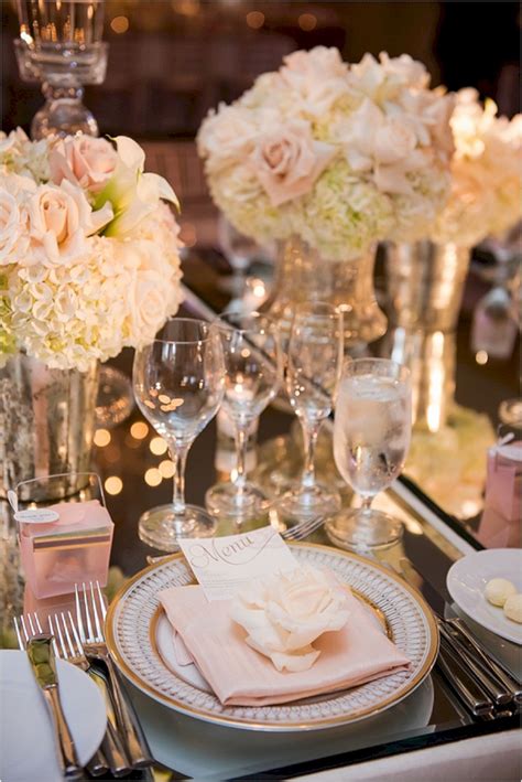 There are many elements to consider such as utensils, plates, tabletop decorations, and many others. Modern Impressive Wedding Table Setting Ideas 019 - OOSILE