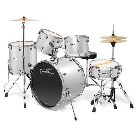 Ashthorpe 5 Piece Full Size Adult Drum Set With Remo Heads
