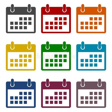 Vector Calendar Icons Set Stock Vector Illustration Of Silhouette