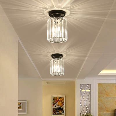 Semi flush mount ceiling light, 750 lumen led bulb included, ceiling light fixture, farmhouse light fixture with clear glass lamp shade for bedroom hallway dining room bathroom corridor passway. Clear Crystal Mini Semi Flush Mount Lighting Single Light ...