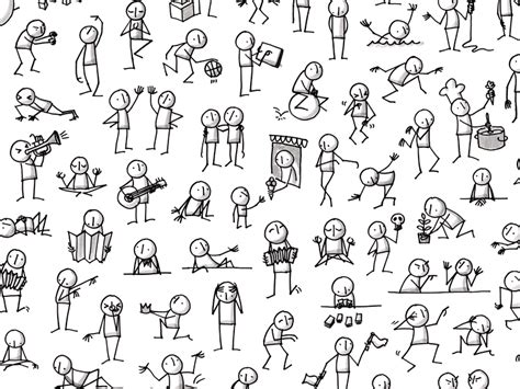 Lots Of Little People Doodle People Stick Figure Drawing Stick Drawings
