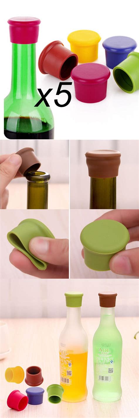 Visit To Buy 5pcs Silicone Wine Stoppers Leak Free Wine Bottle