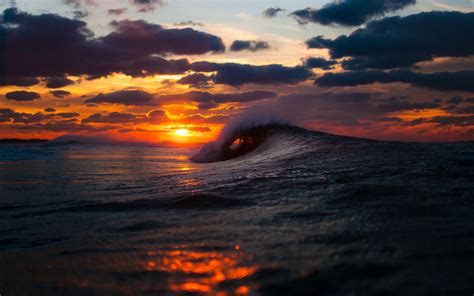 Sea Waves Sunset Wallpaper 1920x1200 15533