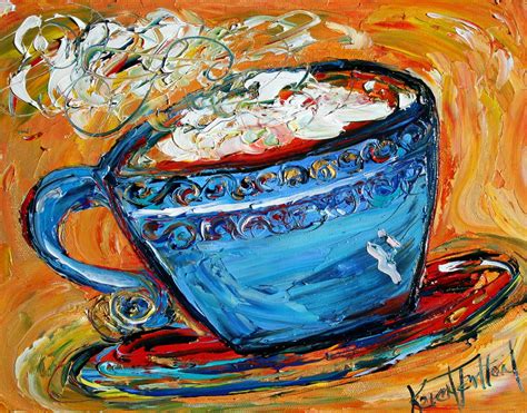 Print Coffee Cup Made From Image Of Past Oil Painting By Karen Tarlton