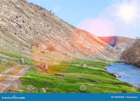 Sunny Riverside Place Stock Photo Image Of Early Nature 70296904