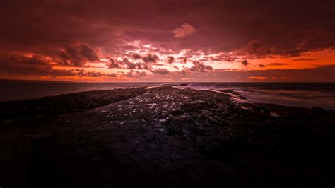 Gratis Billede Beach Sunset Sky Dawn Landskab Hav Vand Skumring