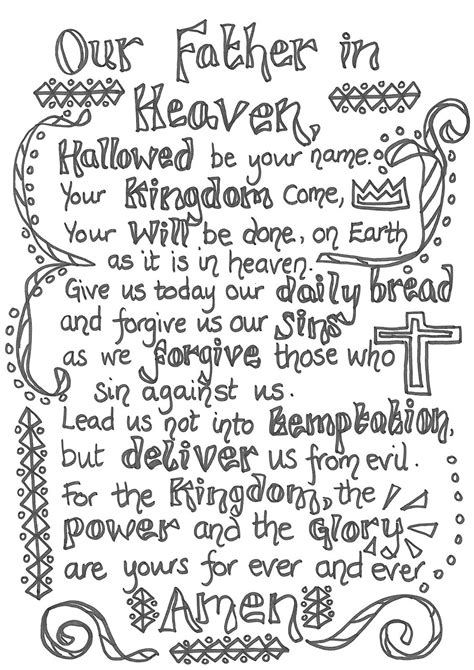 Free Printable Lords Prayer Coloring Pages Printable Word Searches