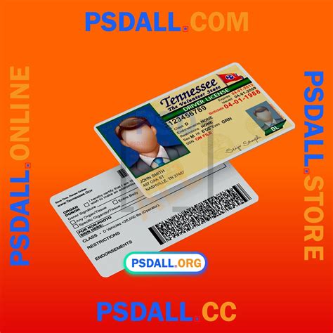 Tennessee Driver License Psd Template V1